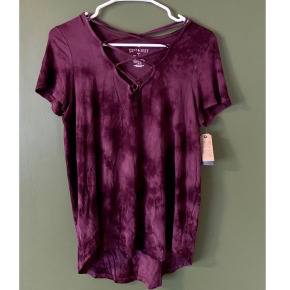 American Eagle Outfitters Tops - American Eagle Crisscross Tie Dye Tee